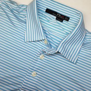 RLX Ralph Lauren S/S Golf Polo Shirt Large Striped